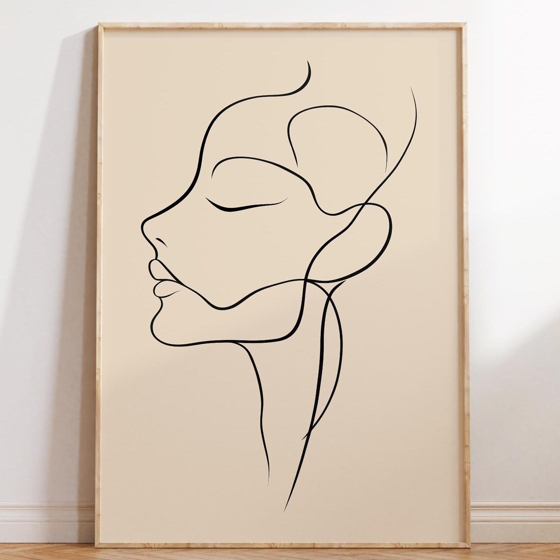 Minimalist Face Line Art, Abstract Woman Portrait
