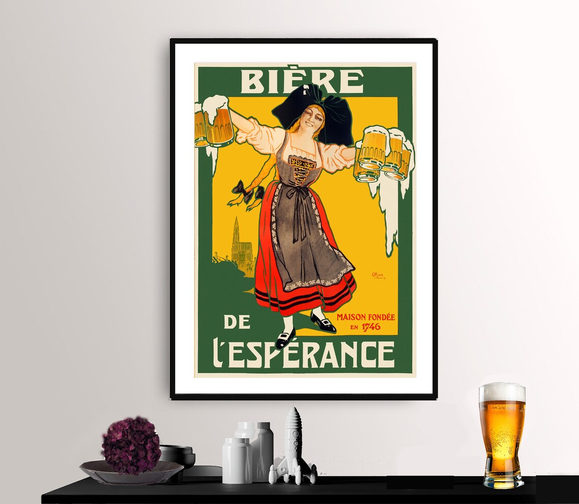 Biere De Lesperance Vintage Fooddrink Poster Print