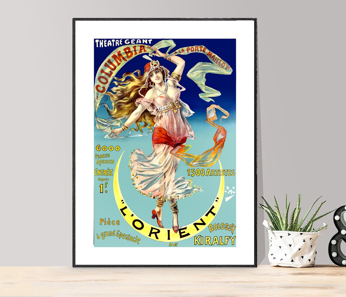 Columbia L Orient Kiralfy Giant Theatre Vintage Paris Show Poster