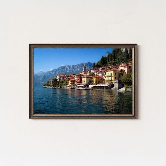 Lake Como Varenna Waterfront Wall Art Print