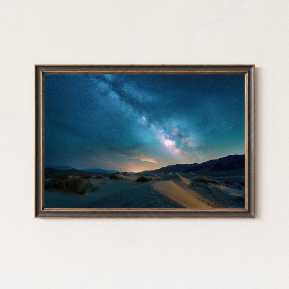 Desert Dunes Milky Way Print Night Sky Photography Wall Art Landscape