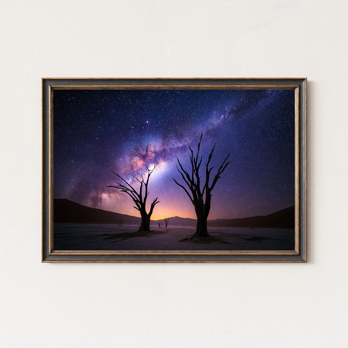 Milky Way Over Dead Tree Silhouettes Namibia Desert Night Sky Wall Art
