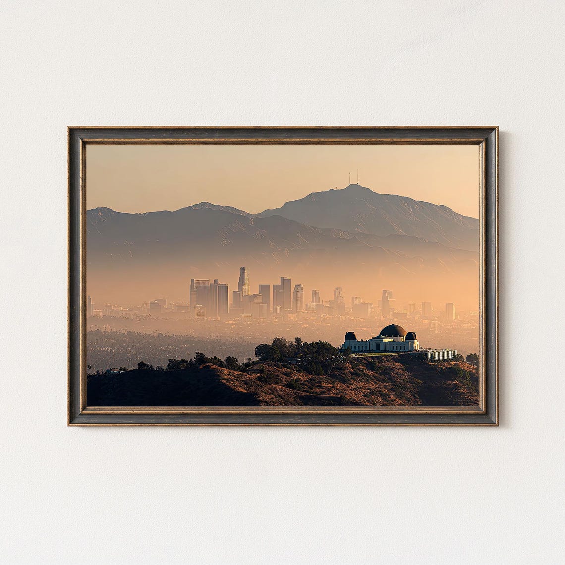 Griffith Observatory Los Angeles Skyline Golden Sunset Poster