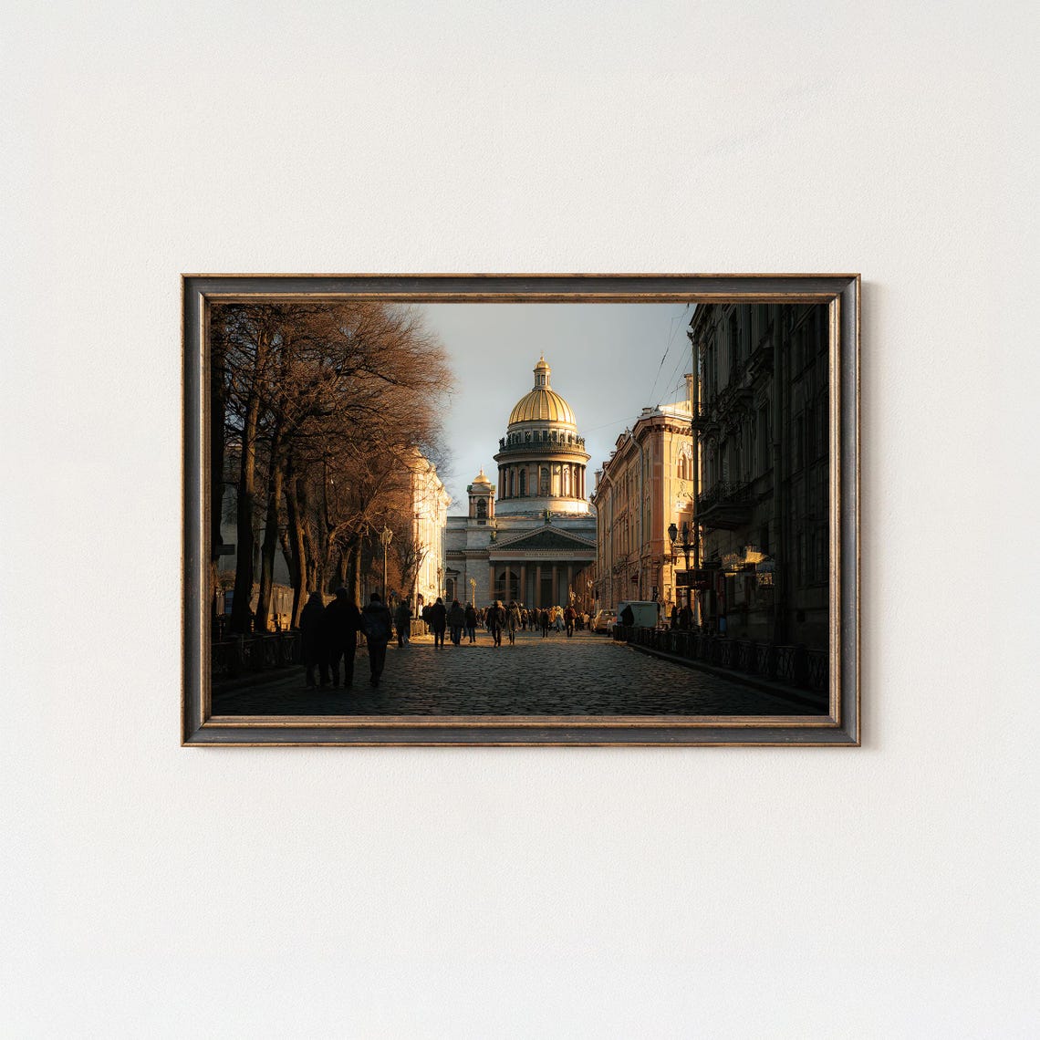 St Isaac Cathedral Golden Dome Sunset Saint Petersburg Poster