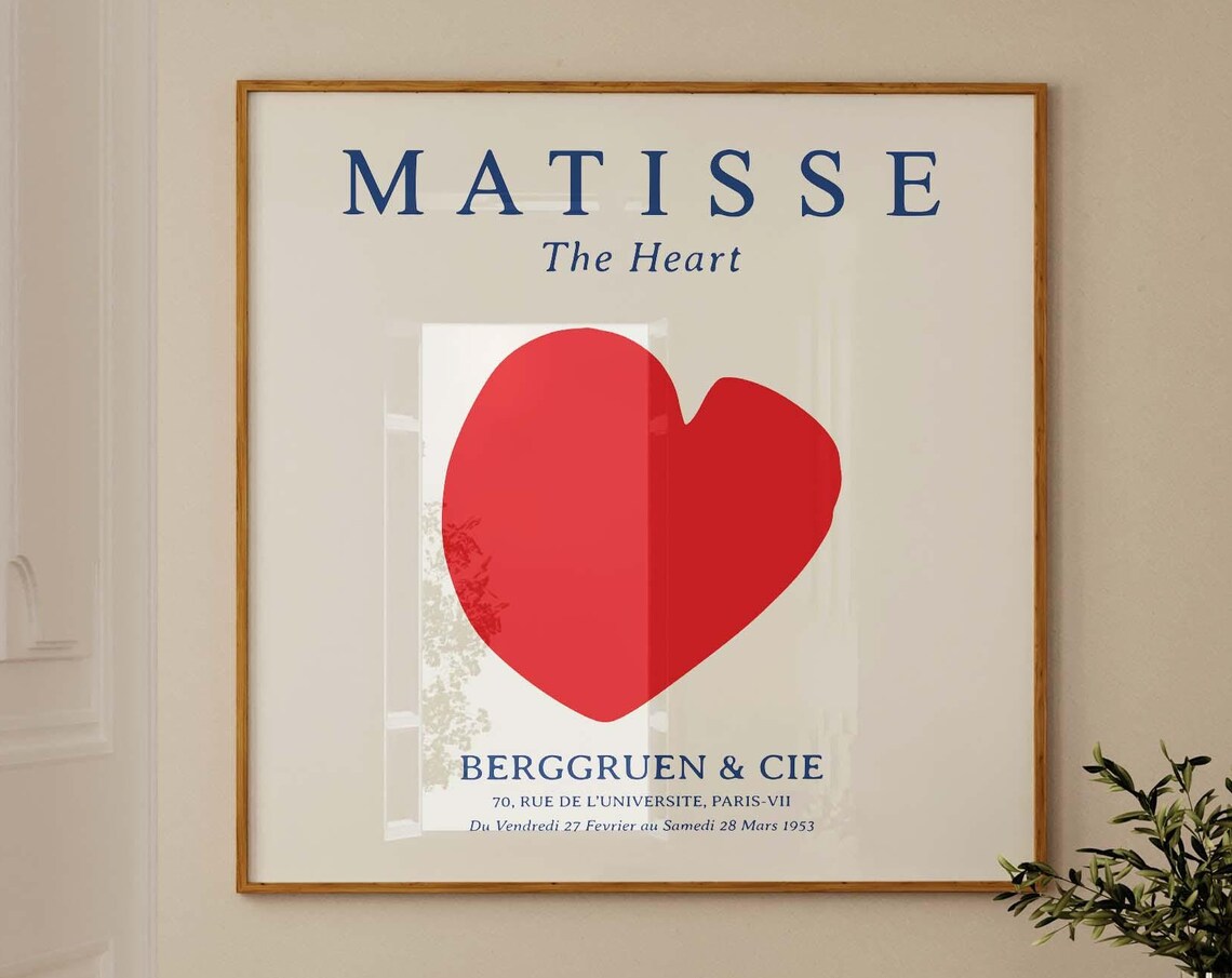 Henri Matisse The Heart 1953 Paris Exhibition Red Heart Gallery Poster