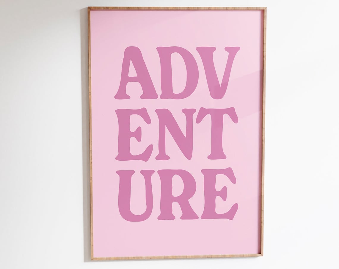 Adventure Quote Retro Typography Art Print