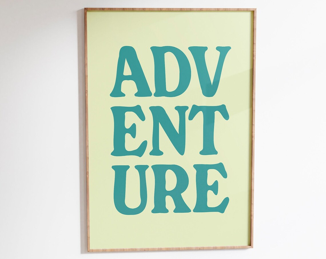 Adventure Printable Art Wanderlust Poster Kids Room Wall Art Motivational Travel Typography Quote Home Decor Travel Quote Poster Retro