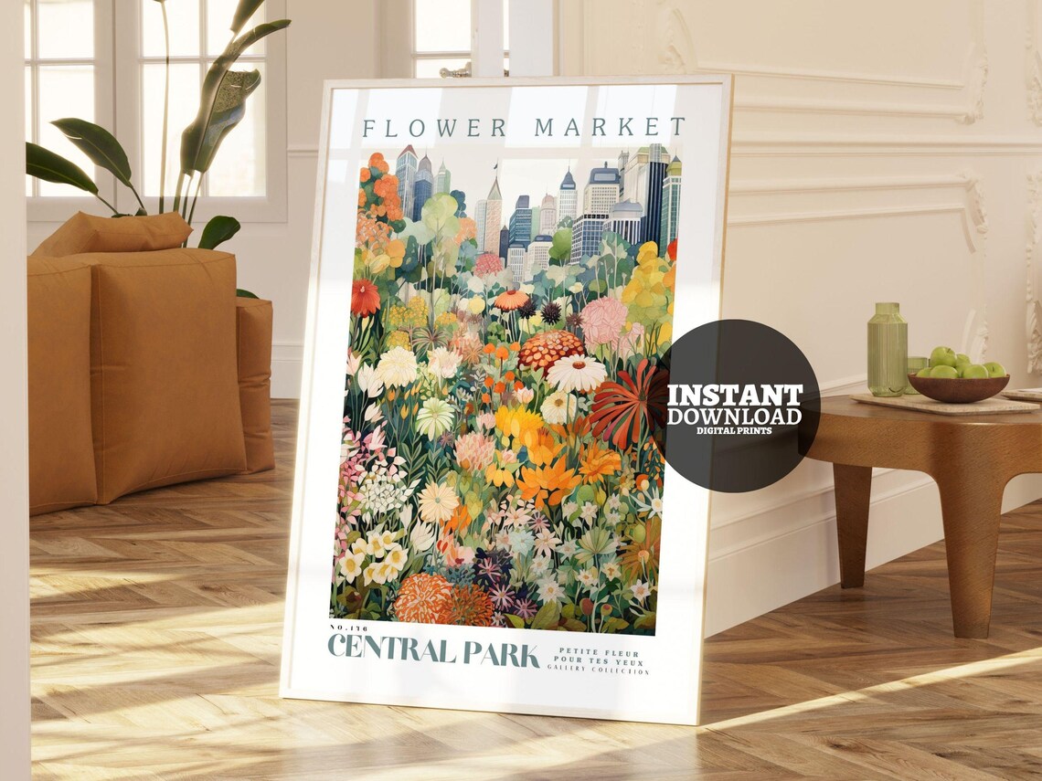 Flower Market Print, Central Park Botanical