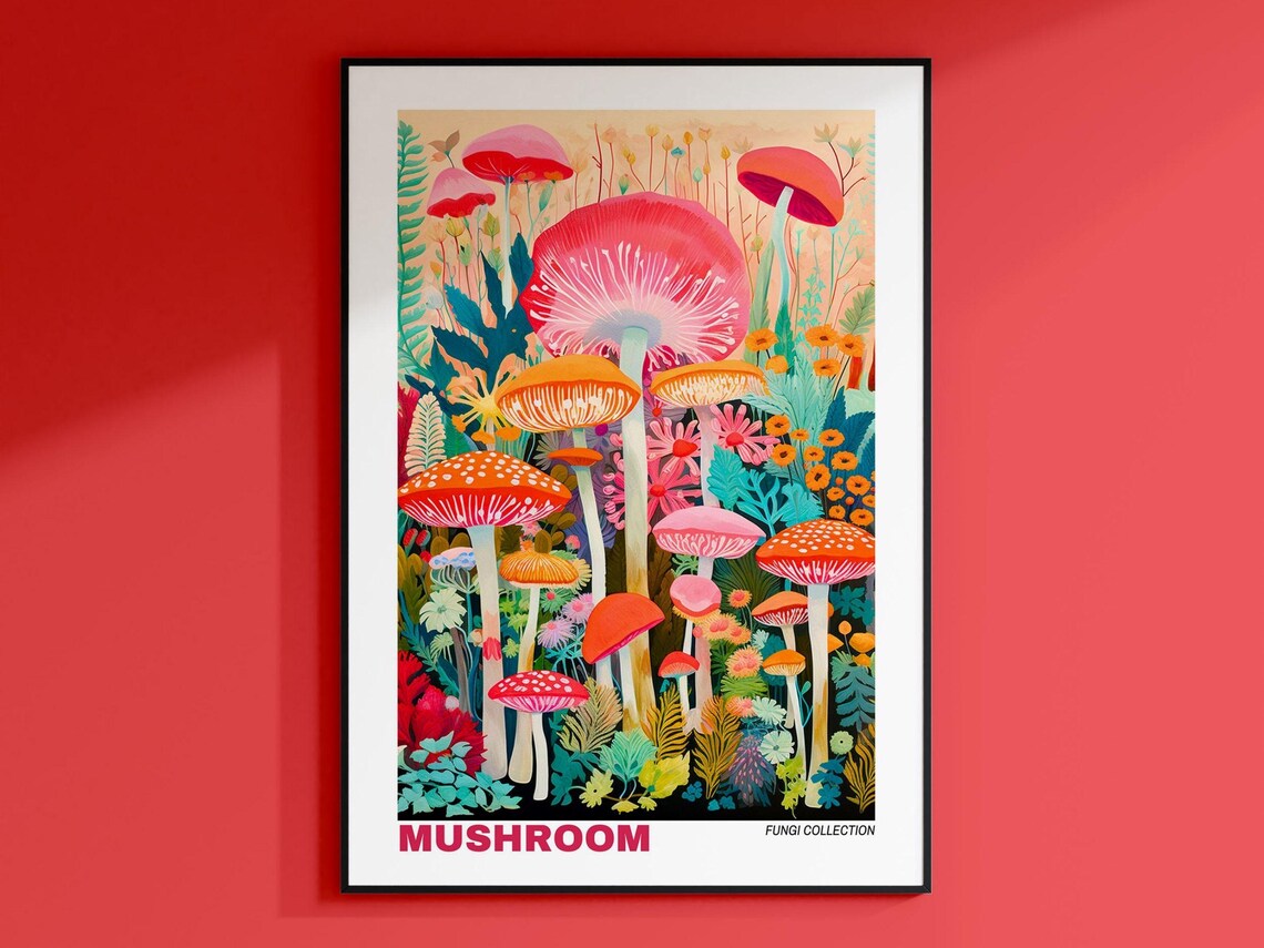 Vintage Mushroom Poster, Botanical Mushroom Decor - Image 2