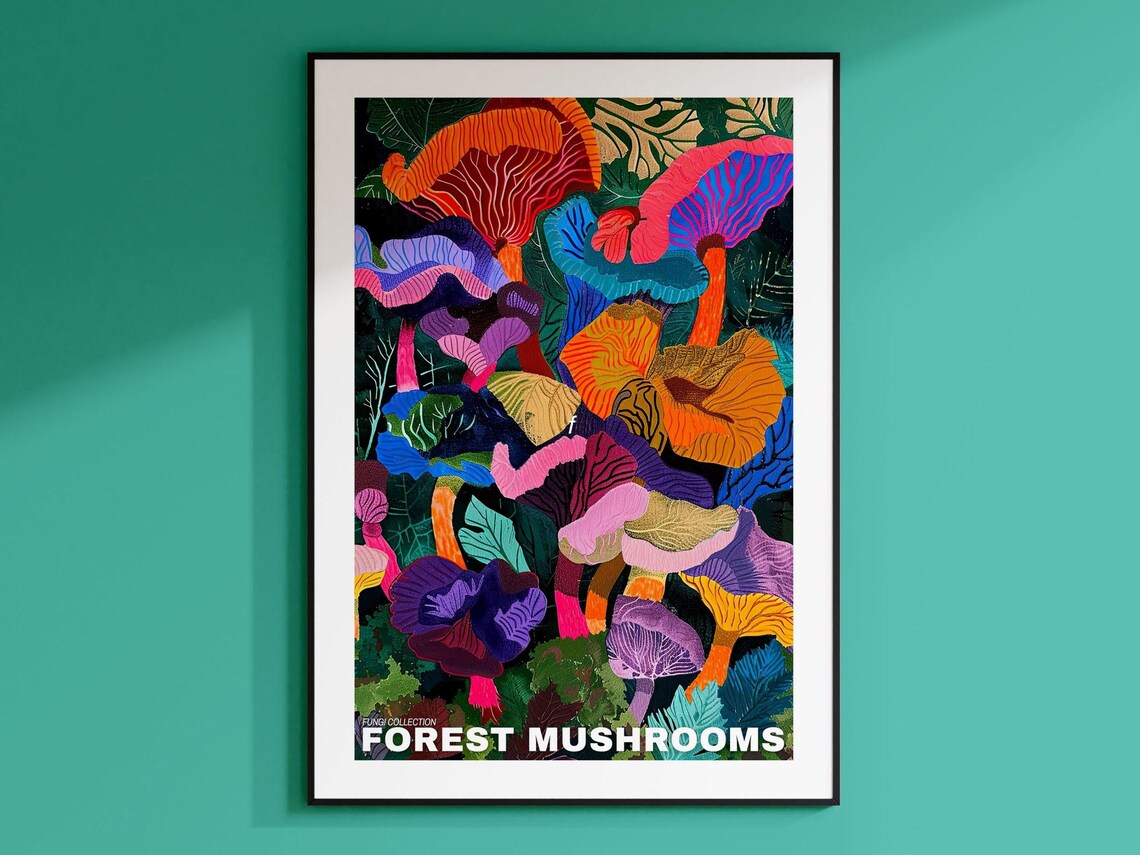Vintage Mushroom Poster, Botanical Decor - Image 2