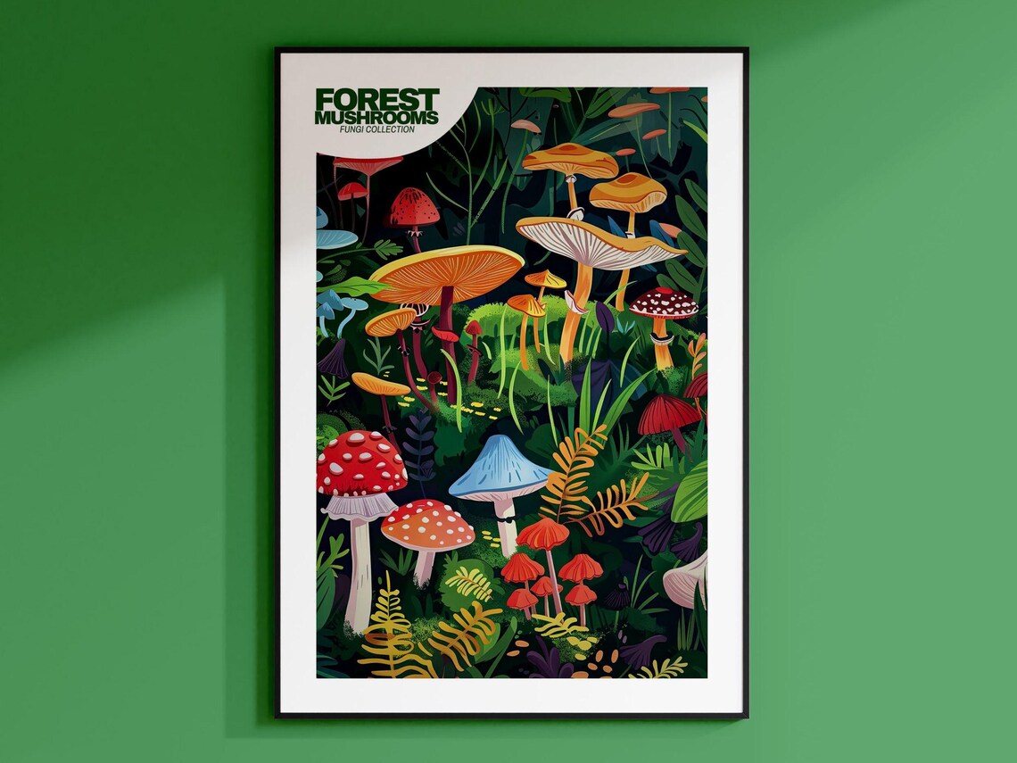Vintage Mushroom Poster, Botanical Illustrations - Image 2