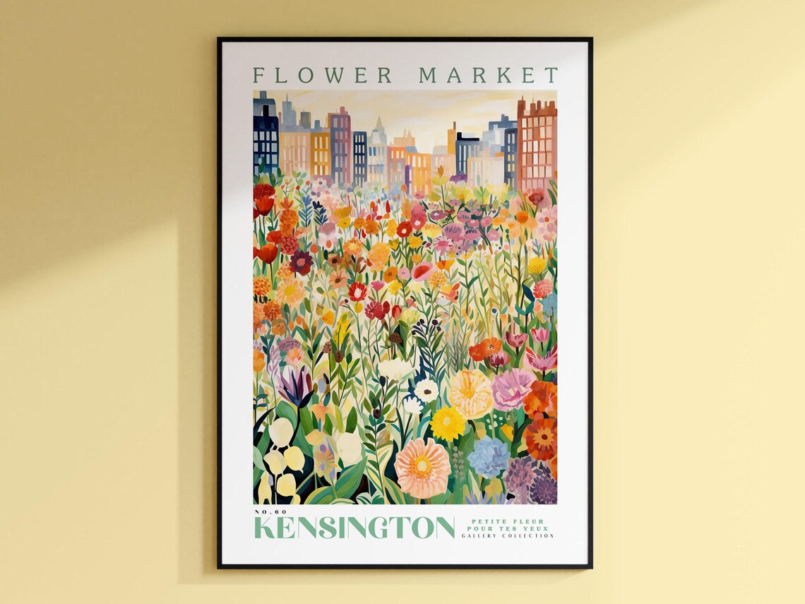 Kensington Flower Market, London Travel Art Print