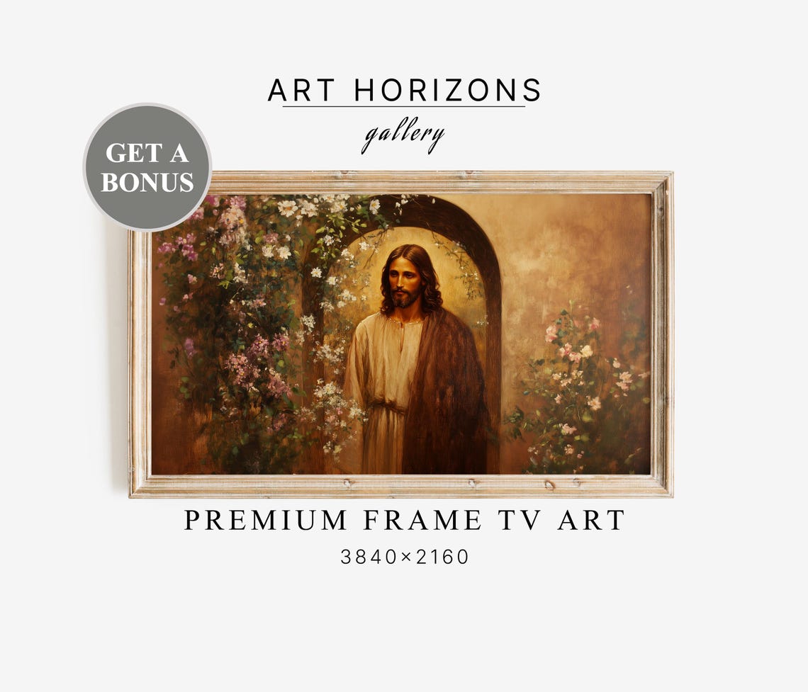Jesus Christ Spring Garden Archway Easter Religious Faith Poster