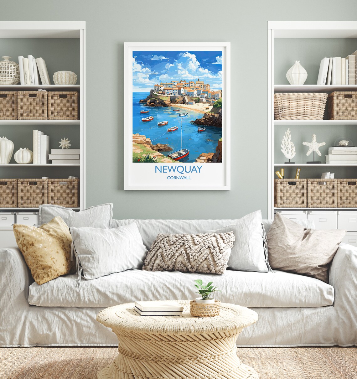 Newquay Travel Poster, Cornwall England Travel Art - Image 4