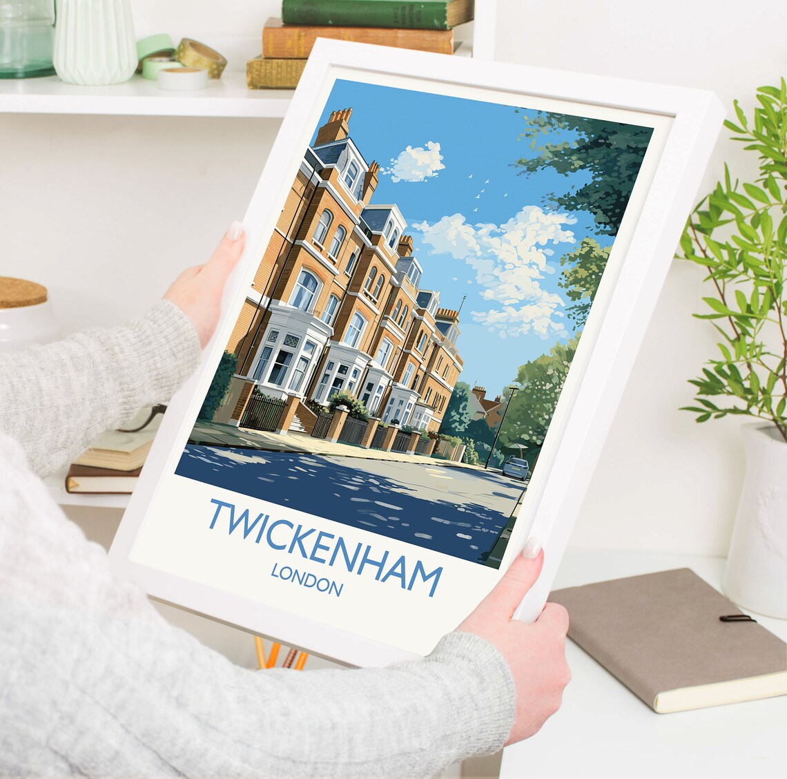 Twickenham London Victorian Terrace Street Summer Day Travel Poster - Image 5