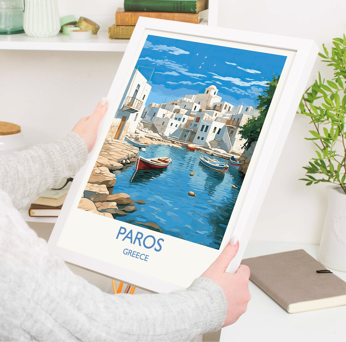 Paros Travel Poster, Greek Islands Art Print - Image 5