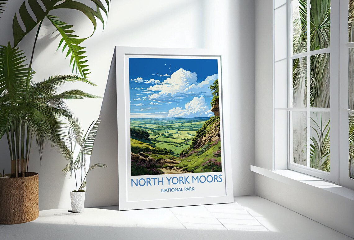 North York Moors Travel Poster, England Landscape - Image 3
