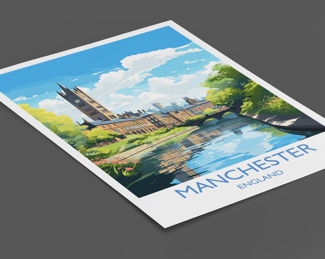 Manchester Travel Poster, Lancashire Place Print - Image 2