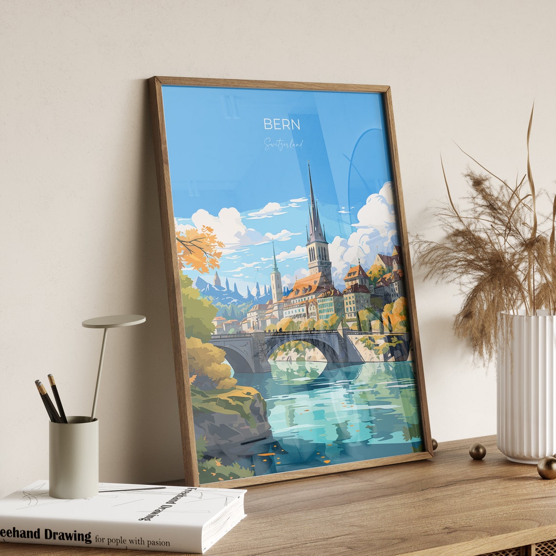 Bern Travel Print Wall Art Travel Poster Of Bern Swiss Poster Bern Art Gift Switzerland Art Travel Gift - Image 2