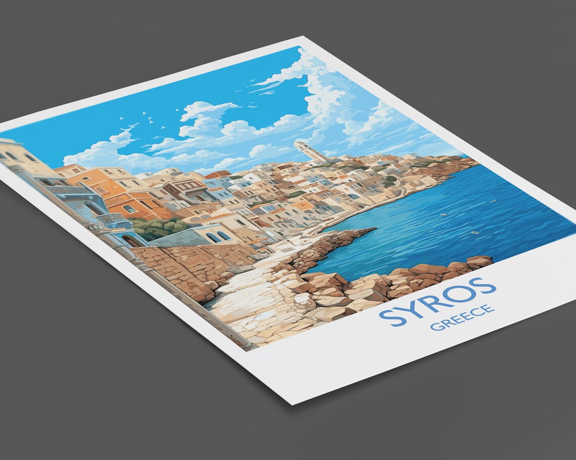 Syros Greece Travel Poster, Greek Islands Art Print - Image 2