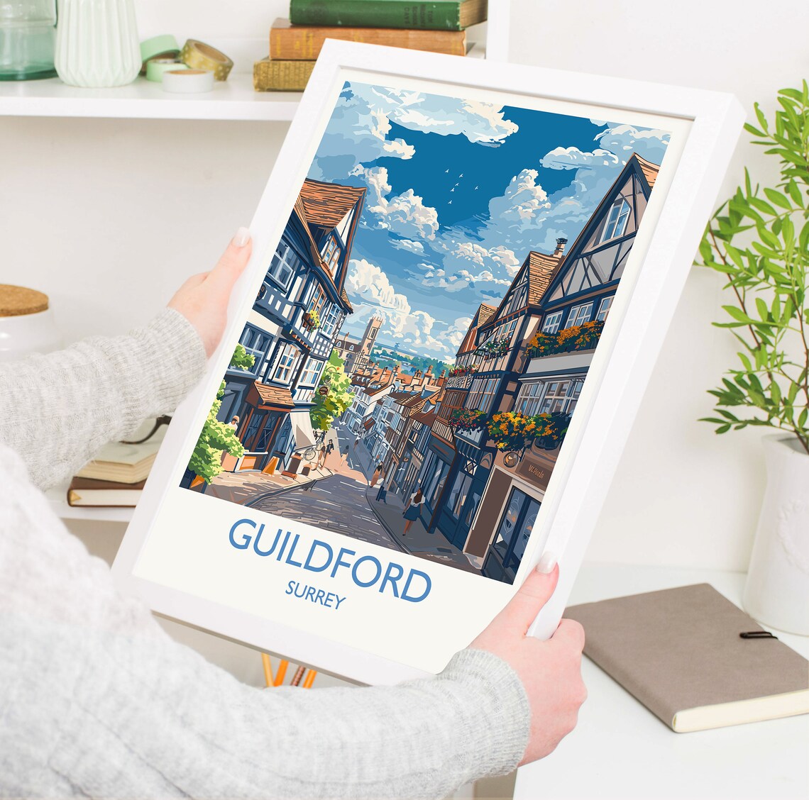 Guildford Travel Poster, Surrey Travel Art Print - Image 5