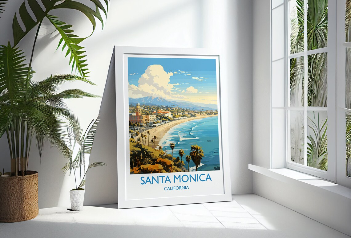 Santa Monica Travel Poster, California Wall Art Print - Image 3
