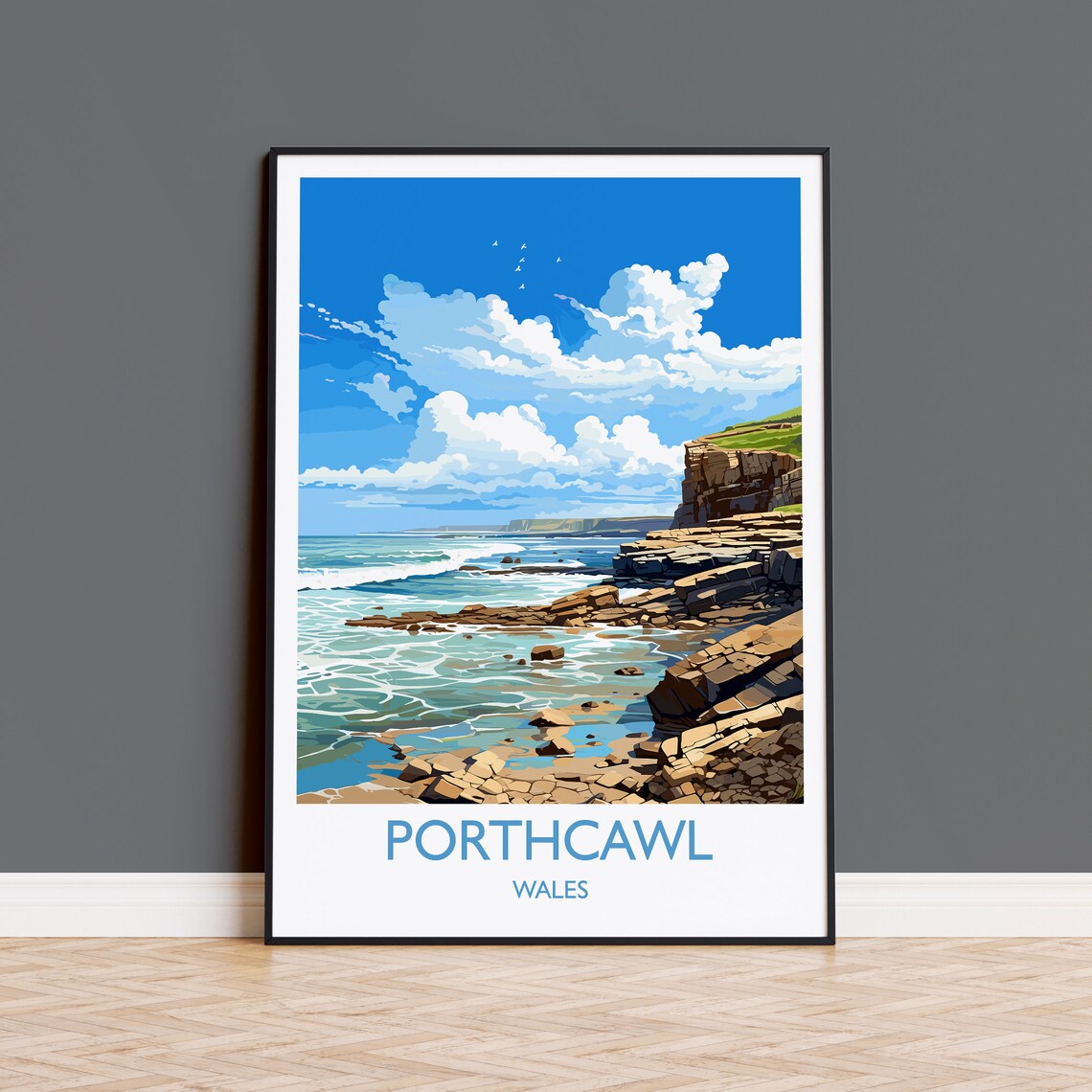 Porthcawl Travel Print Wall Art Porthcawl Travel Poster Wales Welsh Art Porthcawl Art Lovers Gift Wall Art Print