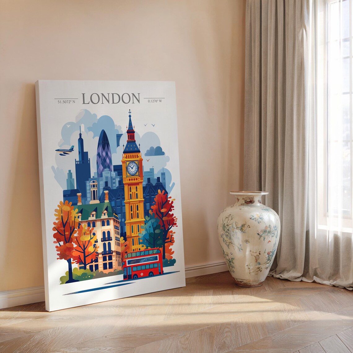 London Skyline Travel Poster, England City Art - Image 2