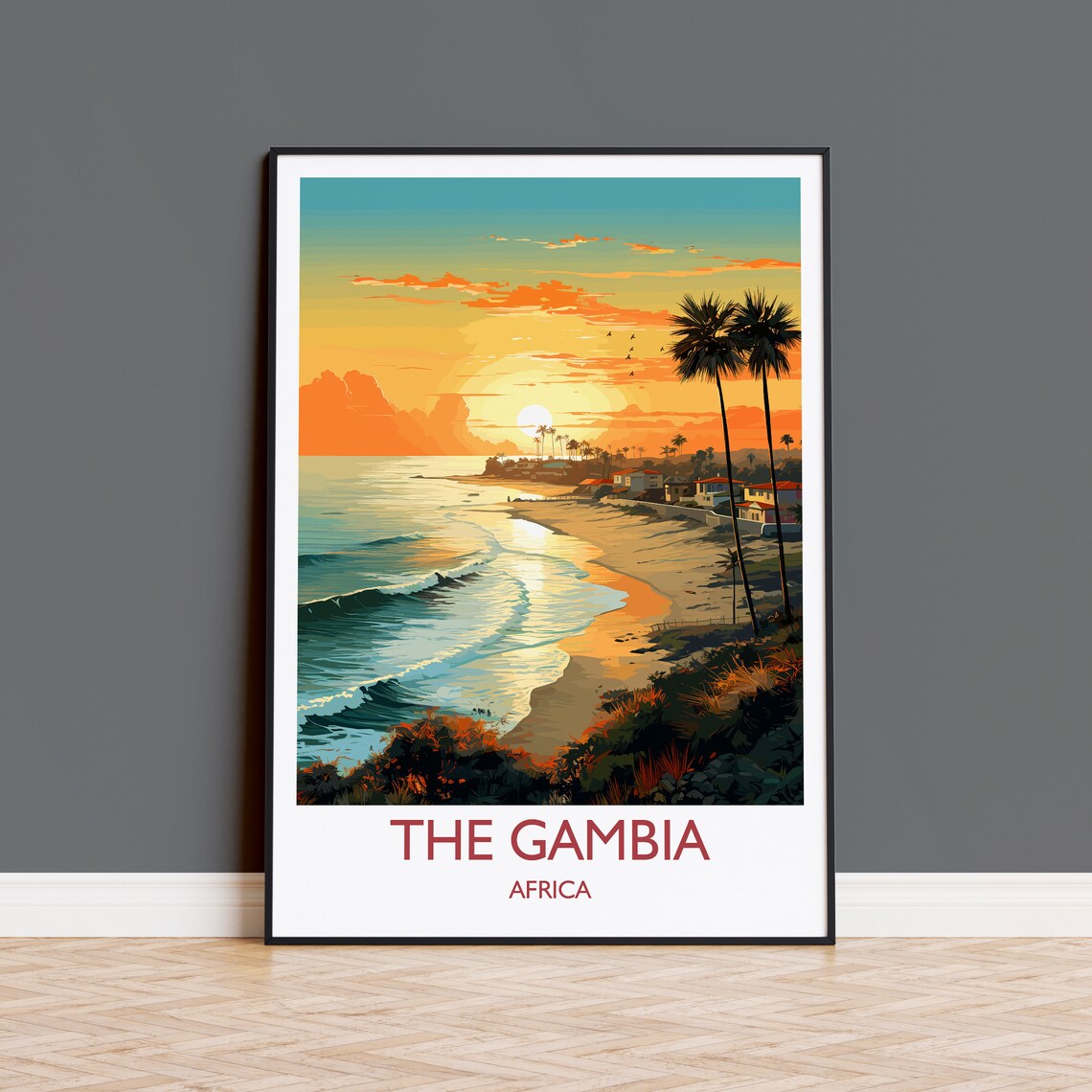 The Gambia Travel Poster, Africa Wall Art Print