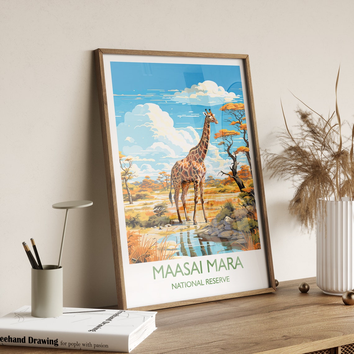 Maasai Mara Travel Poster Wall Art Travel Print Of Maasai Mara Kenya Gift Maasai Mara National Reserve Africa Art Gift - Image 2