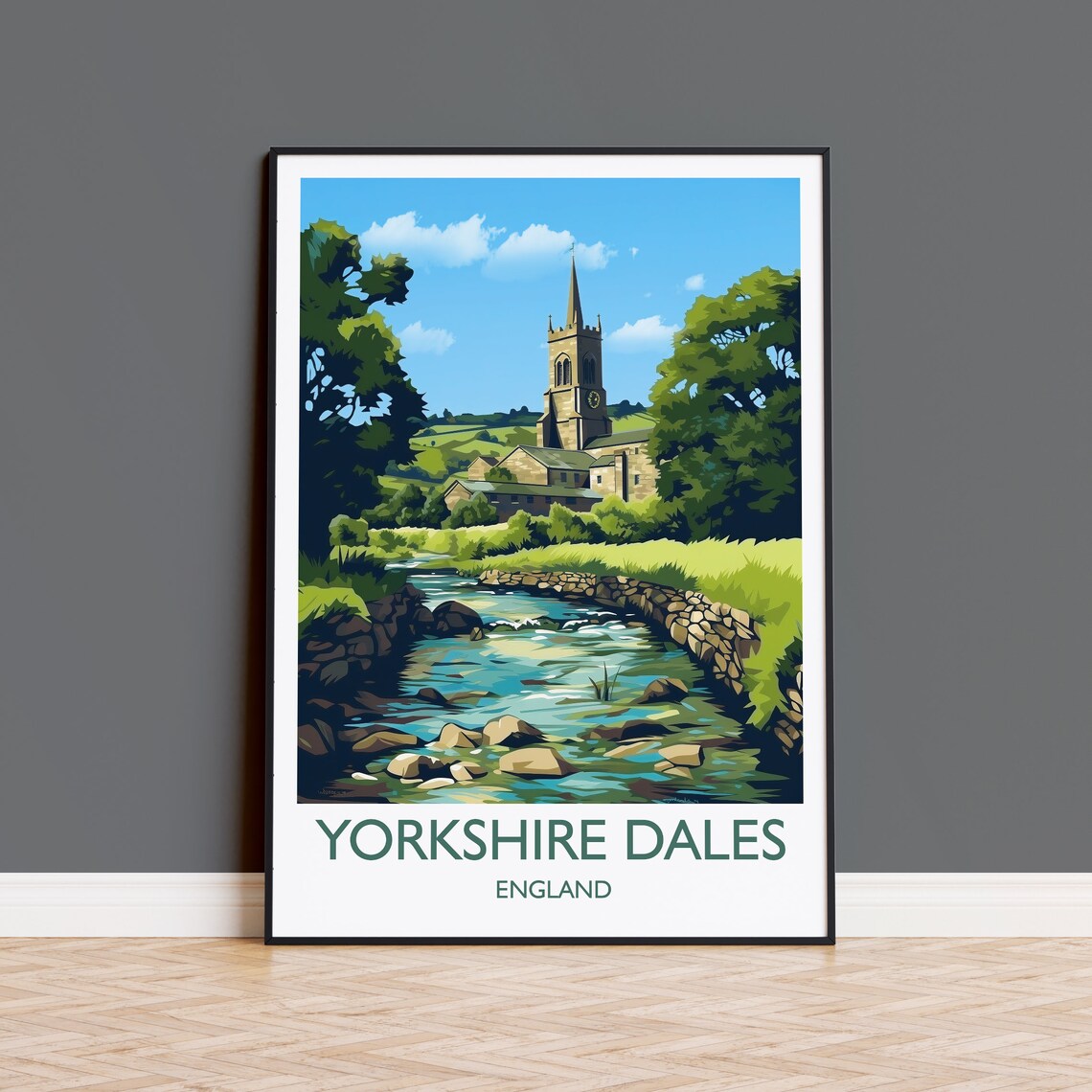 Yorkshire Dales Travel Poster Travel Print Of Yorkshire Dales England Yorkshire Dales Art Yorkshire Dales Gift Wall Art Print