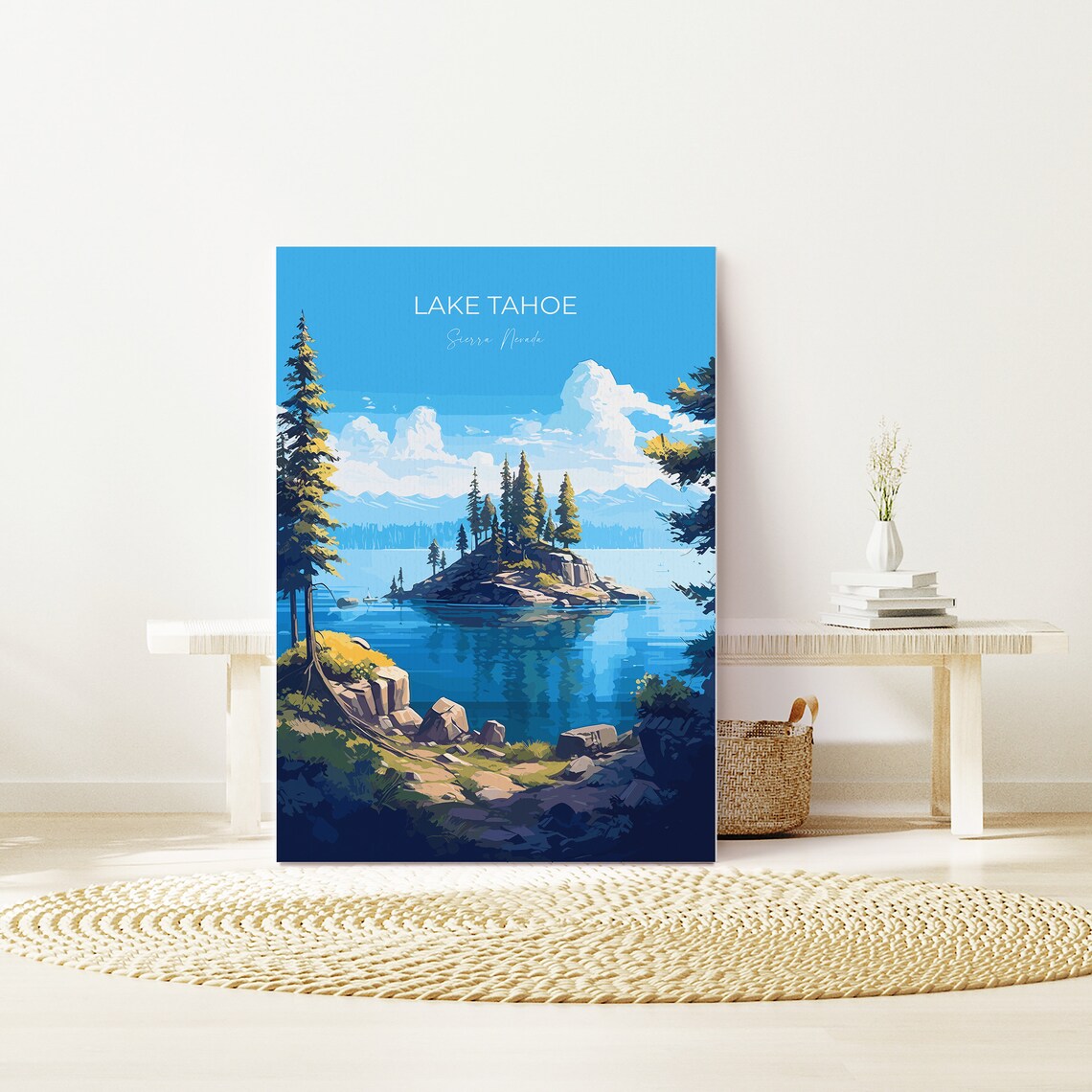 Lake Tahoe Sierra Nevada Pine Island Alpine View Travel Poster - Image 3