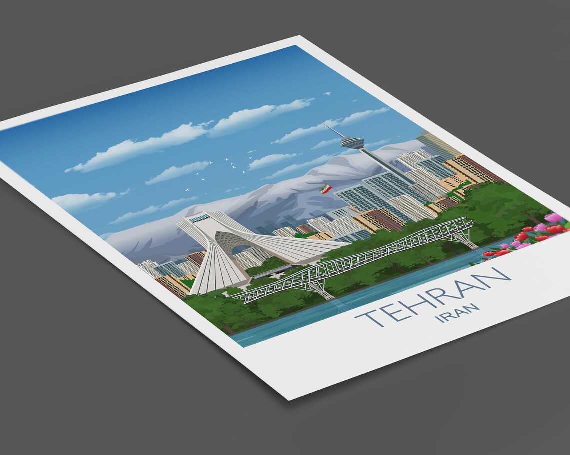 Tehran Travel Poster, Iran Travel Poster Print - Image 3