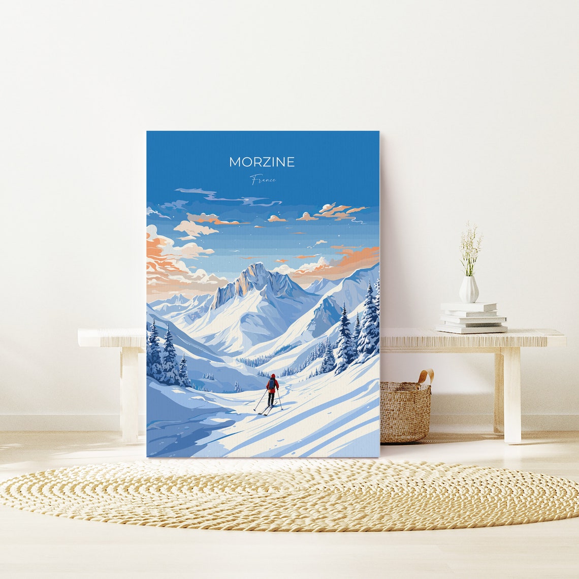 Morzine Wall Art Travel Poster Travel Print Of Morzine Ski Poster Morzine Art Gift France Ski Art Travel Gift - Image 3