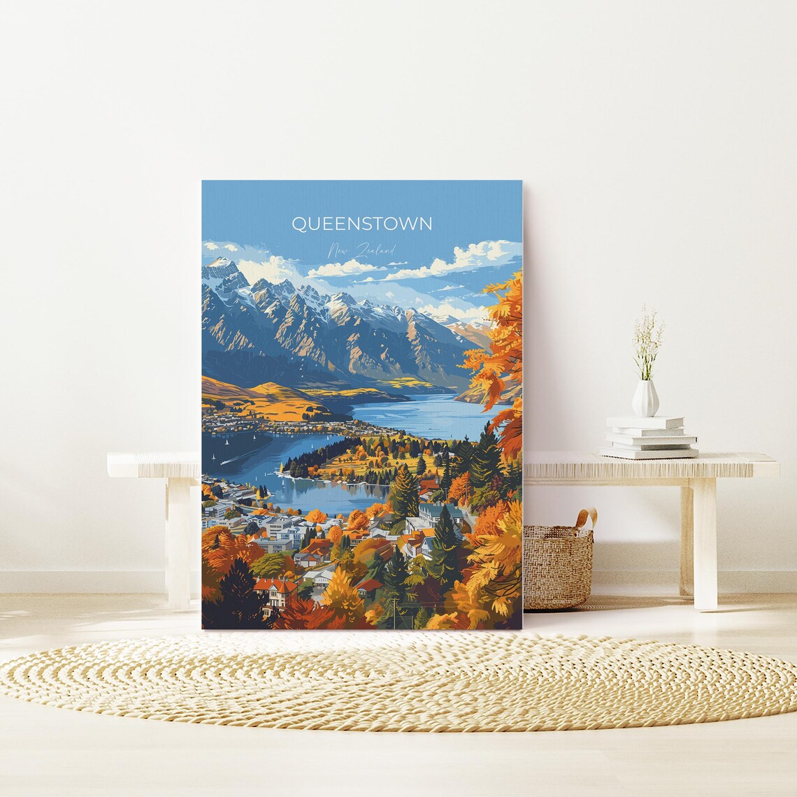 Queenstown Travel Poster, New Zealand Art Print - Image 2