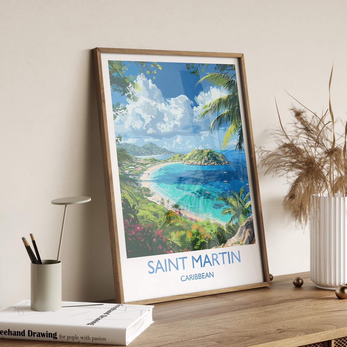 Saint Martin Travel Poster, Caribbean Wall Art Print - Image 2