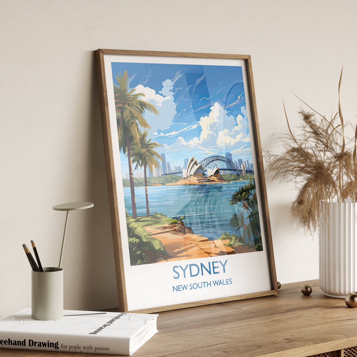 Sydney Travel Poster Travel Print Of Sydney New South Wales Art Australia Art Lovers Gift Sydney Wall Art - Image 2