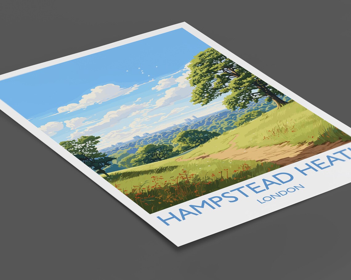 Hampstead Heath Travel Poster, London Landmark - Image 2