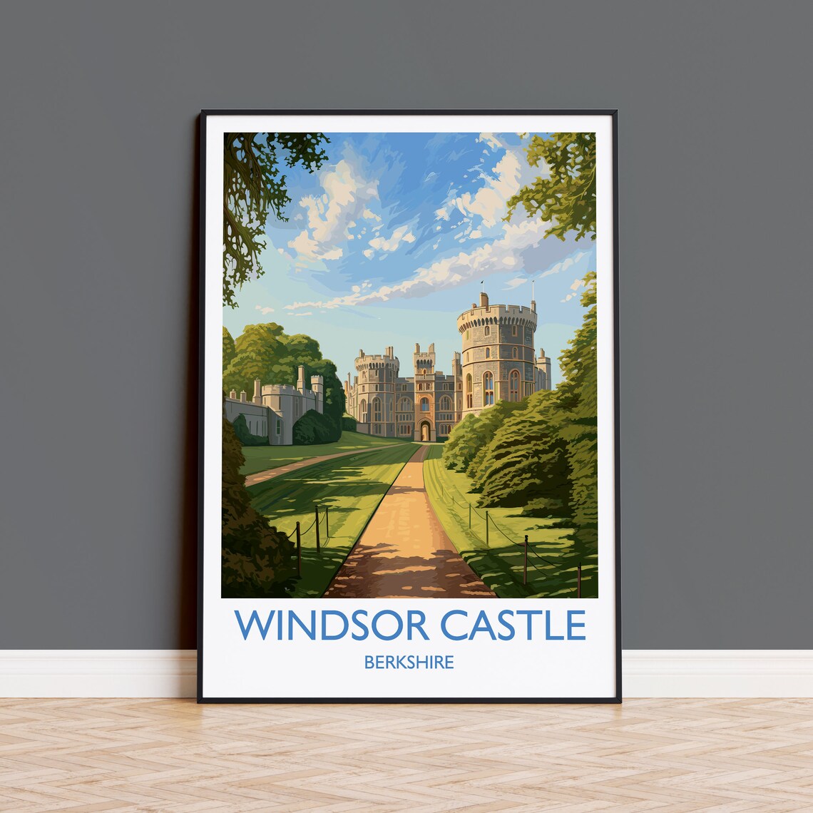 Windsor Castle Travel Poster, Berkshire England