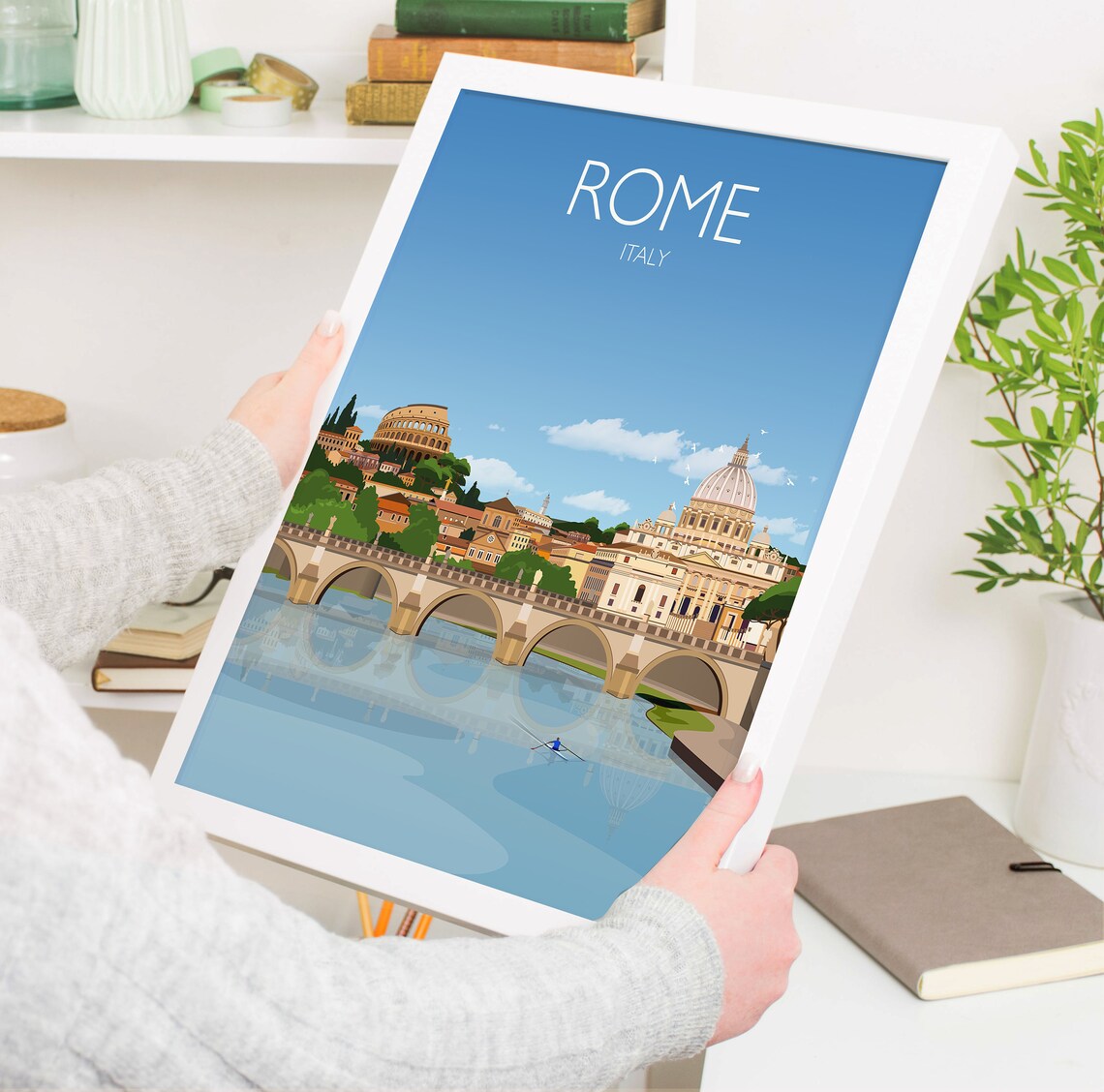 Rome Travel Poster, Italy Cityscape Wall Art - Image 3