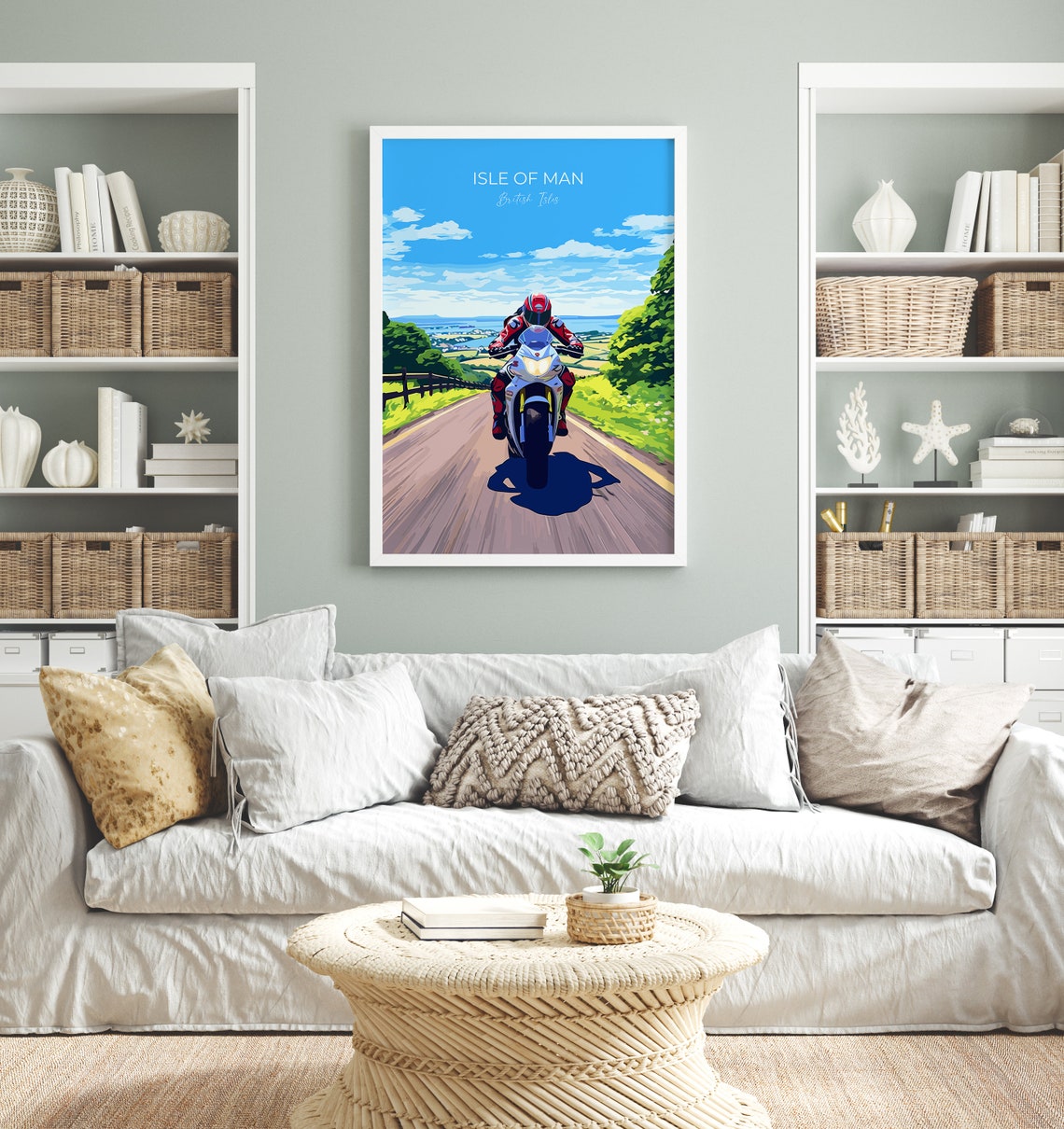 Isle Of Man Print Motorbike Wall Art Travel Poster Of Isle Of Man Motorbike Racing Art Isle Of Man Art Gift British Isles Wall Art - Image 4