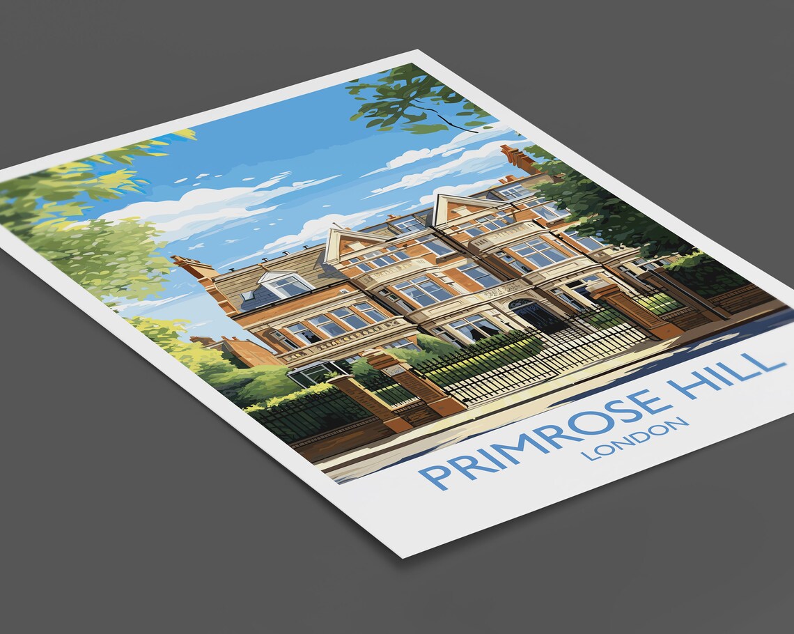 Primrose Hill London Grand Victorian Villa House Travel Poster - Image 3