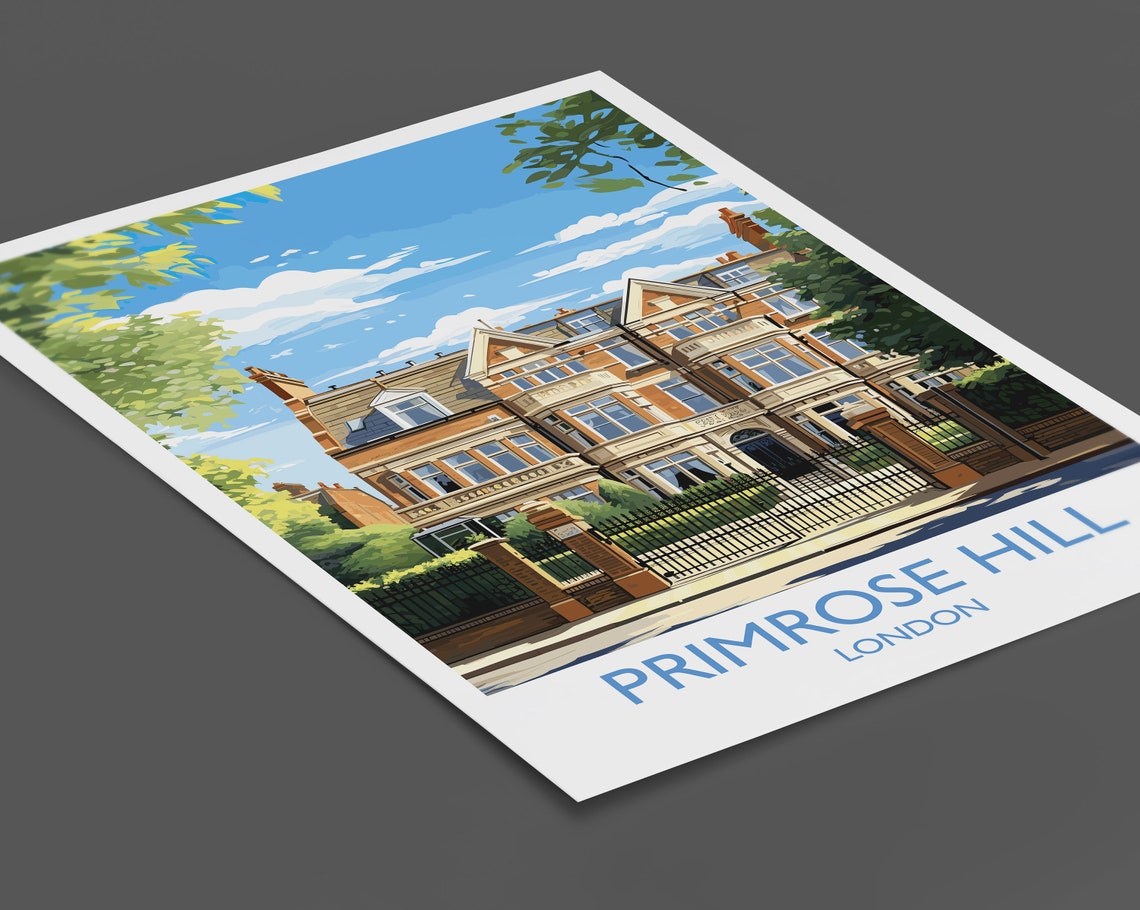 Primrose Hill Travel Print Travel Poster Of Primrose Hill London Poster Primrose Hill Gift Primrose Hill Art London Art - Image 3