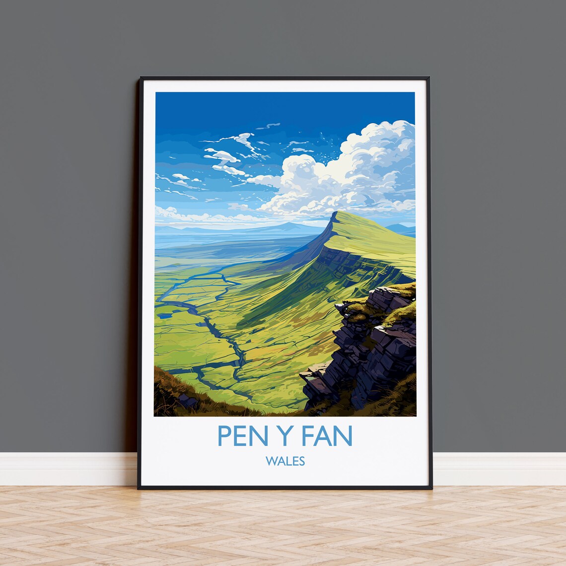 Pen Y Fan Travel Poster, Wales Brecon Beacons