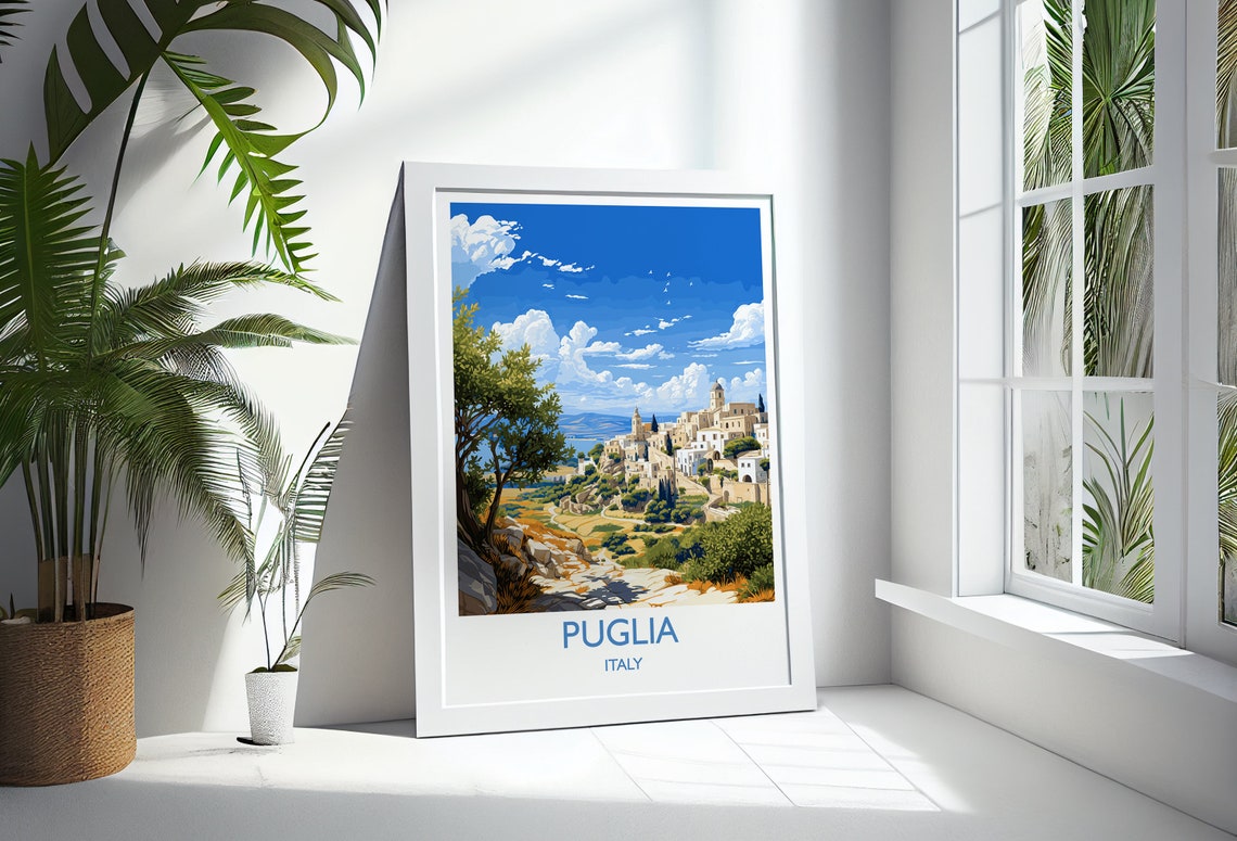Puglia Travel Poster Wall Art Travel Print Of Puglia Puglia Art Lovers Gift Italy Italy Art Gift - Image 3