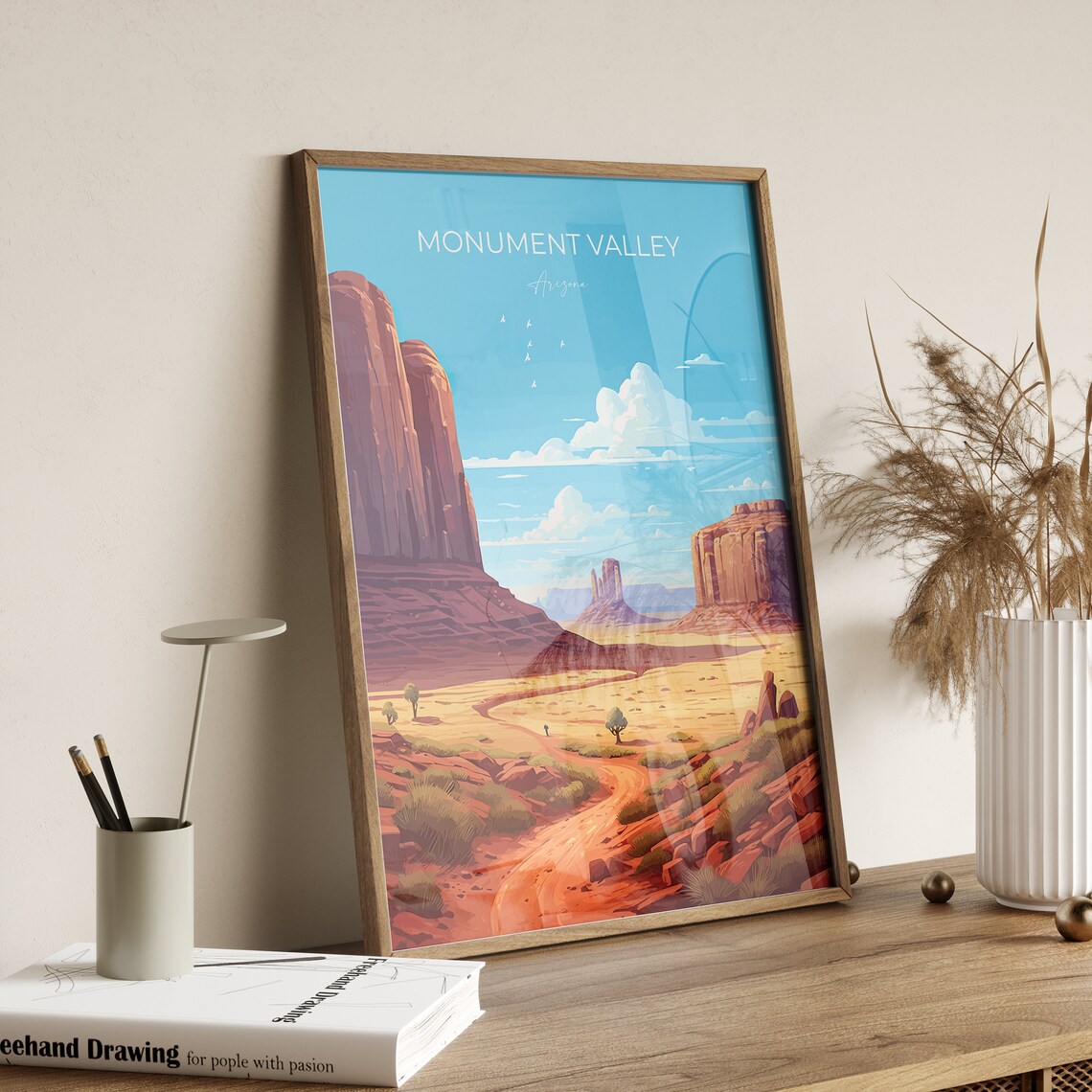 Monument Valley Arizona Red Rock Buttes Desert Trail Travel Poster - Image 2