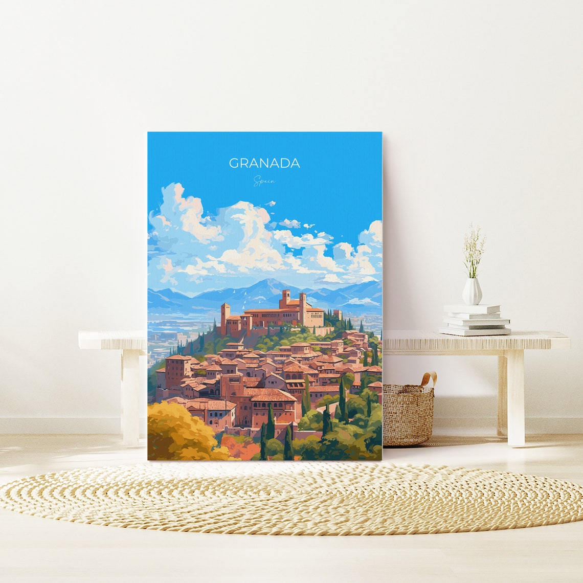 Granada Spain Hilltop Palace Sierra Nevada Travel Poster Wall Decor - Image 4