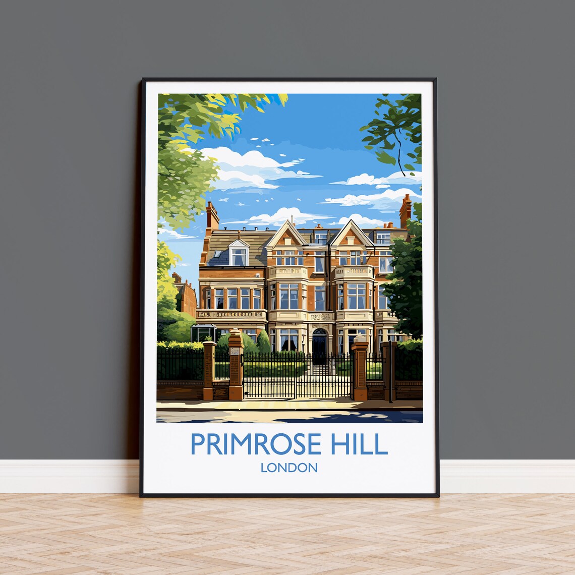 Primrose Hill London Grand Victorian Villa House Travel Poster