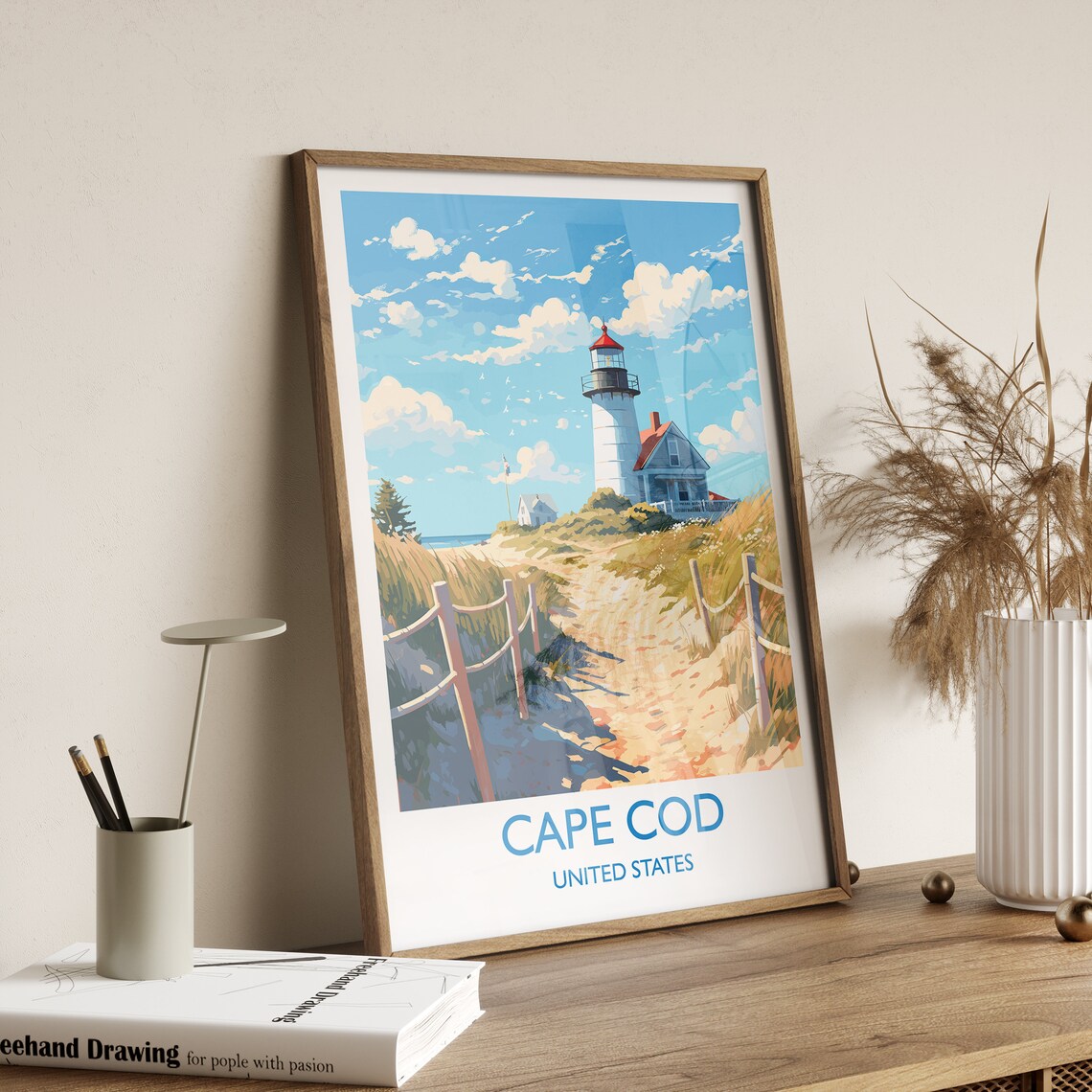 Cape Cod Travel Poster, Massachusetts USA Art Print - Image 3