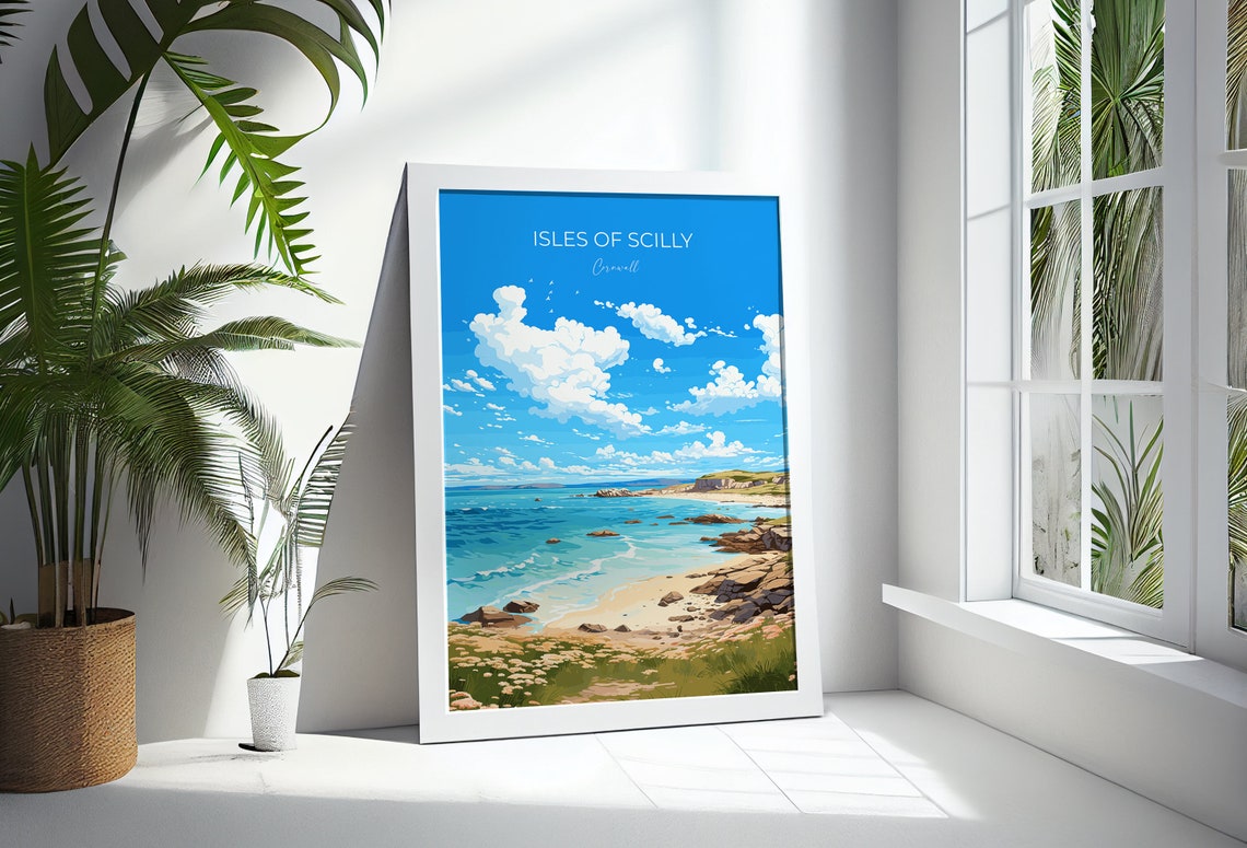 Isles Of Scilly Travel Poster Travel Print Of Isles Of Scilly England Cornwall Art Isles Of Scilly Art Lovers Gift Wall Art Print - Image 3